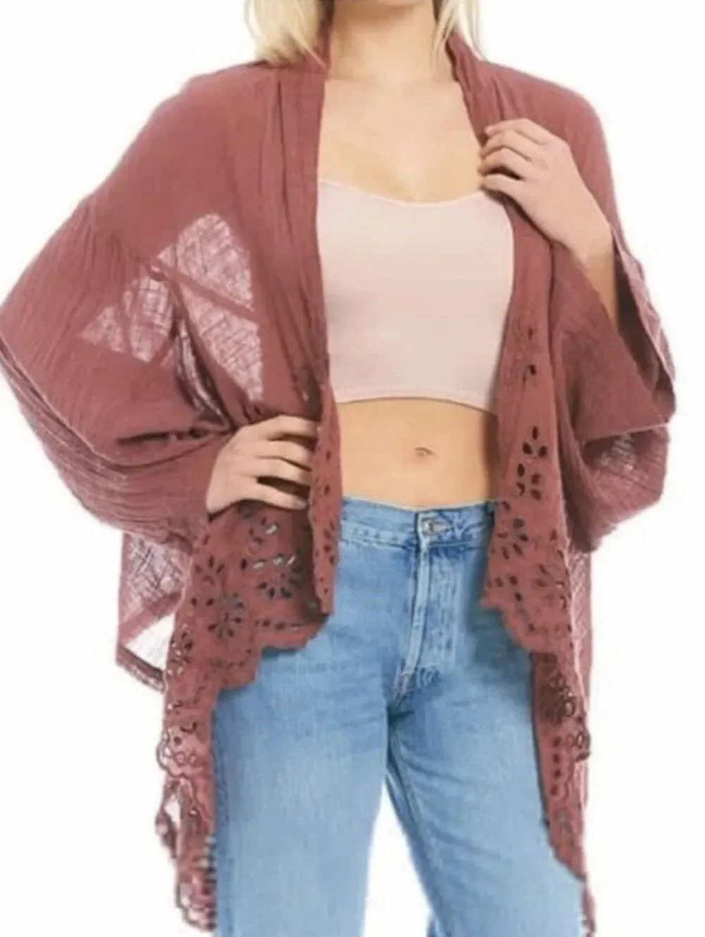 Free People Amaira Kimono Open Drape Jacket Size XS/S